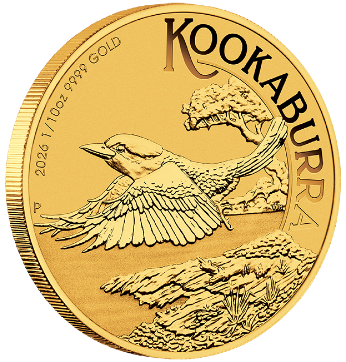 1/10 oz Gold Perth Mint " Kookaburra 2026 " in Kapsel