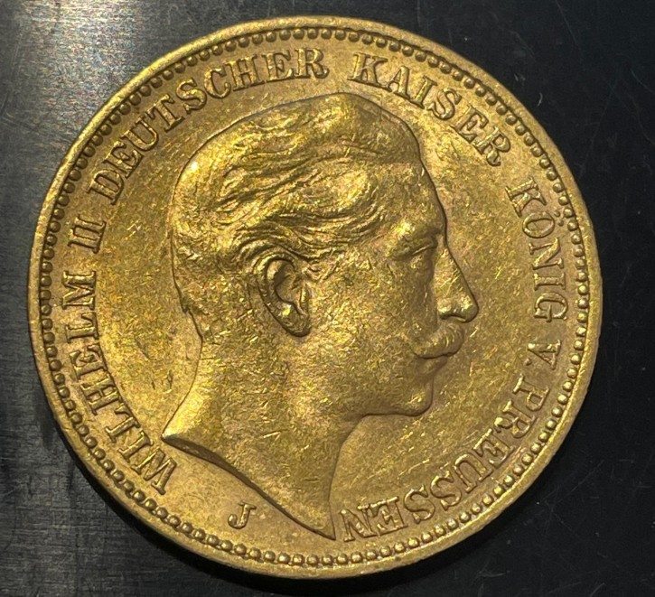 20 Mark Kaiserreich Wilhelm II 1905 Prägung Hamburg / J  - 7,16 Gramm Gold fein