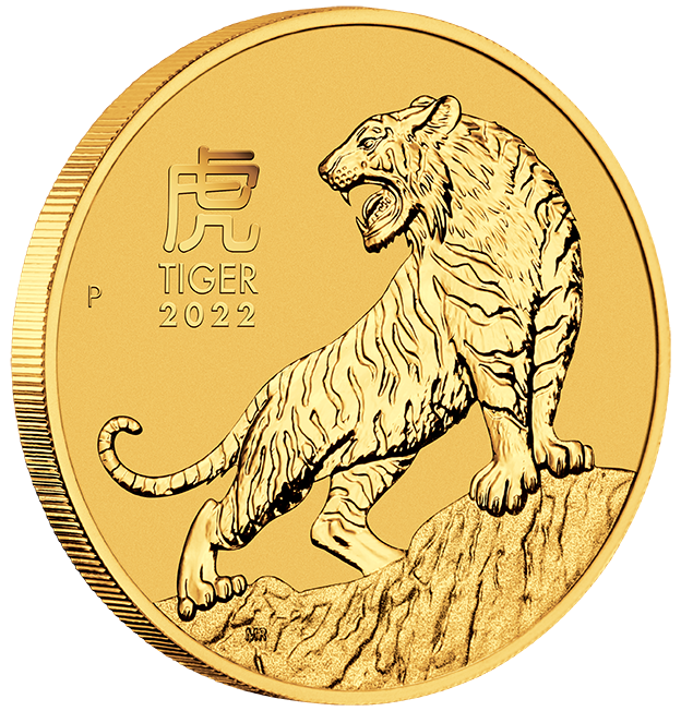 1/4 oz Gold Perth Mint " Lunar Tiger III 2022 " in Kapsel