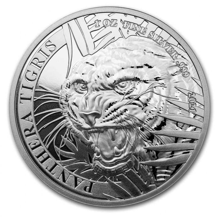 1 oz Silber Laos Tiger 2021 zweite Ausgabe  - max 10.000 ( diff.besteuert nach §25a UStG )