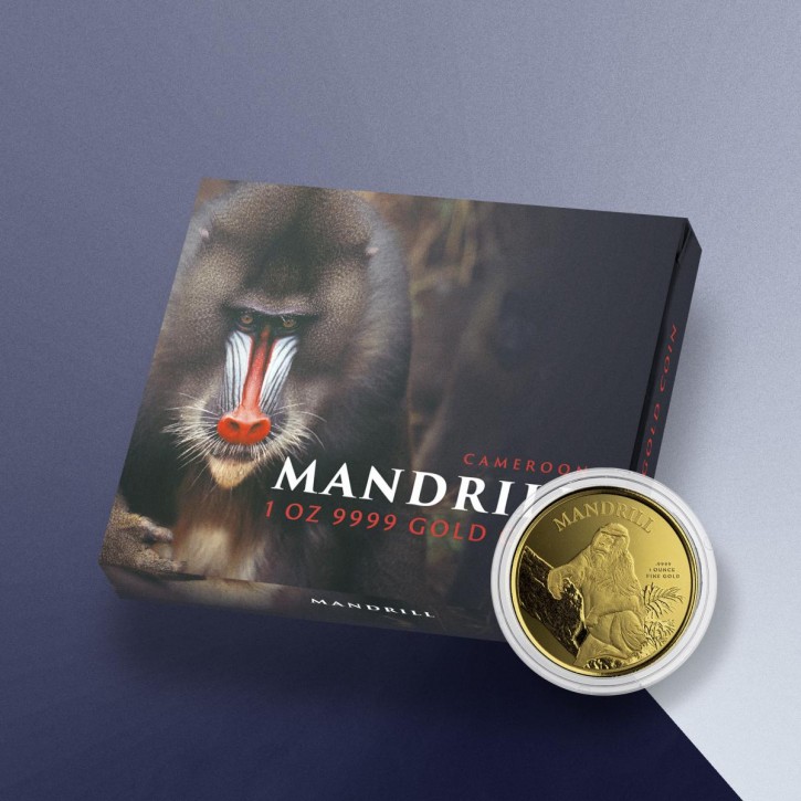 1 oz Gold Kamerun Mandrill 2021 Scottsdale Mint inkl. Box / COA ( Auflage 100 )