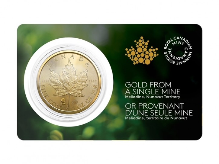 1 oz Gold Maple Leaf " Meliadine Mine Canada "  2022 / im Blister inkl. Sicherheitsmerkmal