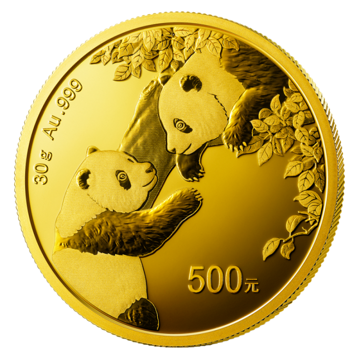 30 Gramm Gold Panda 2023 in Folie - 500 Yuan