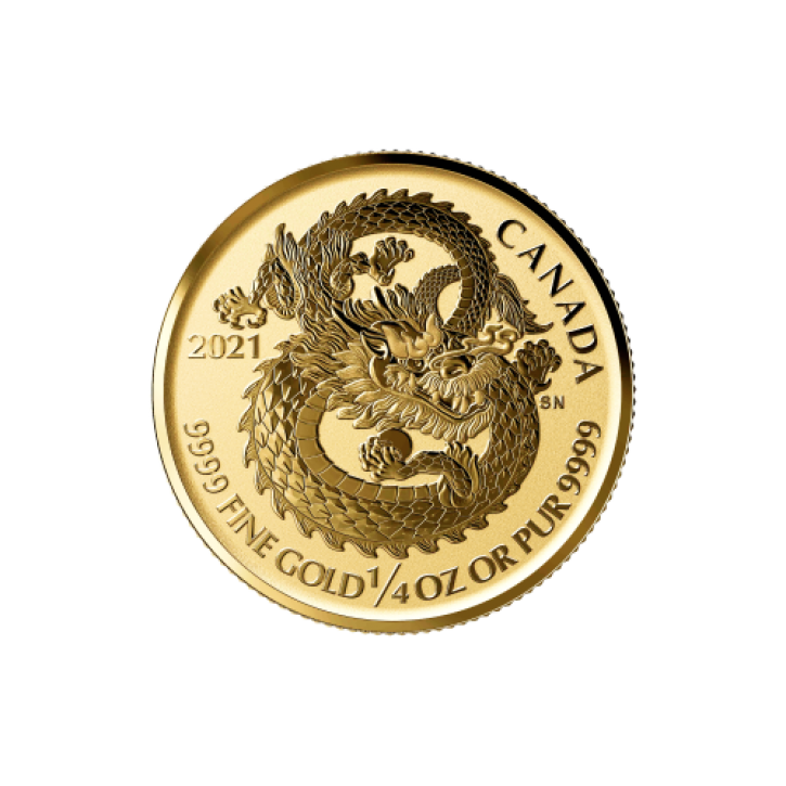 1/4 oz Gold Canada Reverse Proof Dragon / Lucky Dragon ( Royal Canadian Mint )