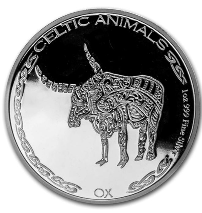 1 oz Silber Chad 2020 Celtic Animals Series " Ox - max. Mintage 5.000 ( diff.besteuert nach §25a UStG )