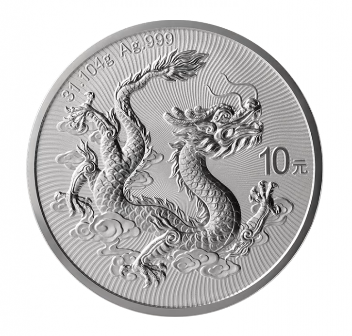 1 oz Silber Drache / Dragon 2025 China ( Neue Bullion Ausgabe )