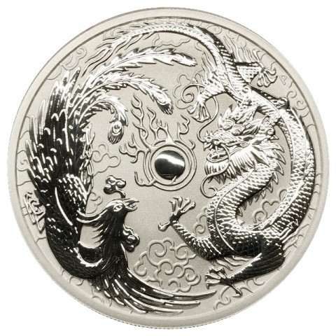 1 oz Silber Perth Mint " Dragon & Phoenix " in Kapsel - max. Auflage 50.000  ( diff.besteuert nach §25a UStG )