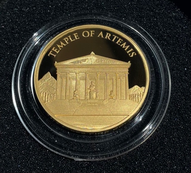 1 oz Gold " 7 Weltwunder der Antike / 7 Wonders of the Ancient World / Temple of Artemis / Tempel der Artemis " max,. 77 Stück / inkl. Box