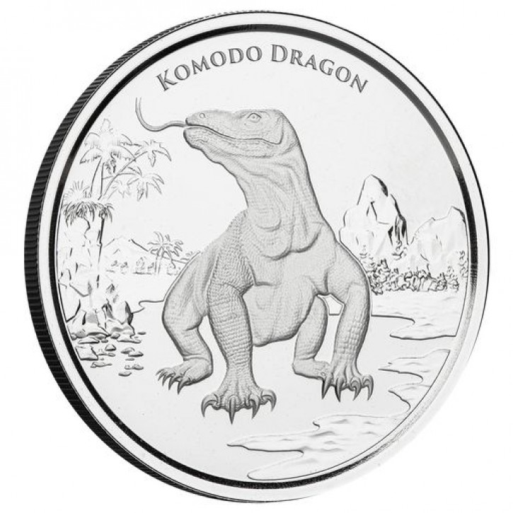1 oz Silber Scottsdale Mint Komodo Dragon / Waran inkl. Kapsel auf Scottsdale Sheets - max. 15.000