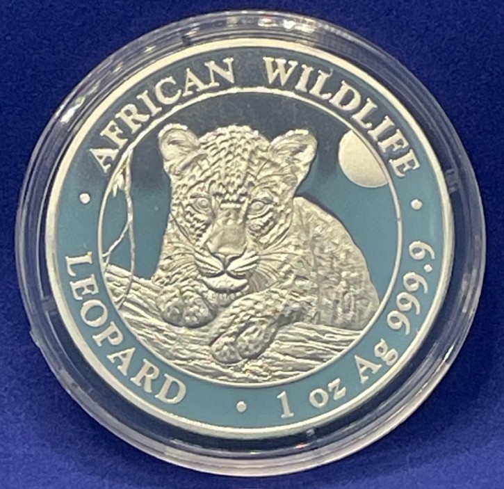 1 oz Silber Somalia Leopard 2025 in Original-Kapsel