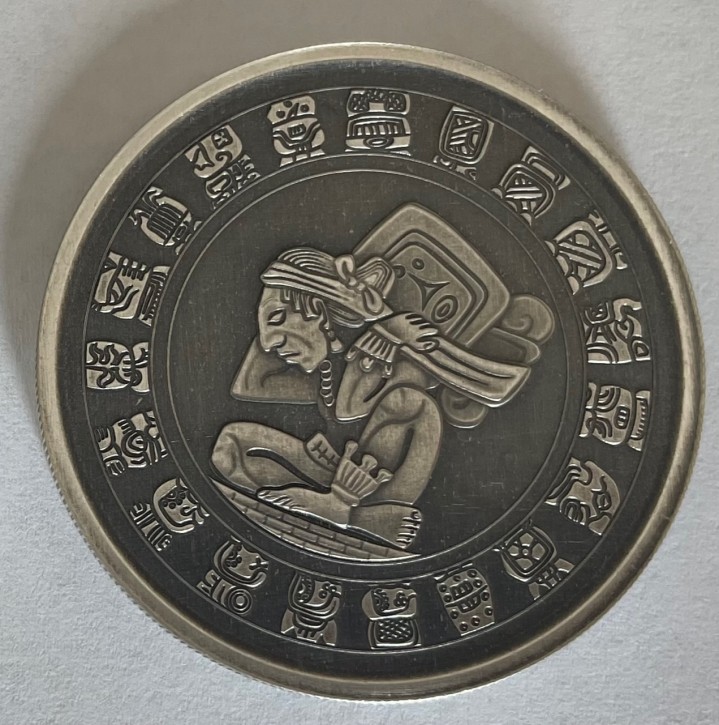 1 oz Silber Antique Finish Samoa 2022 Haab Kalender der Maya in Kapsel - geprägt by Scottsdale Mint - max. Mintage 2.000 in Antique Finish ( diff-best. nach § 25a UStG )