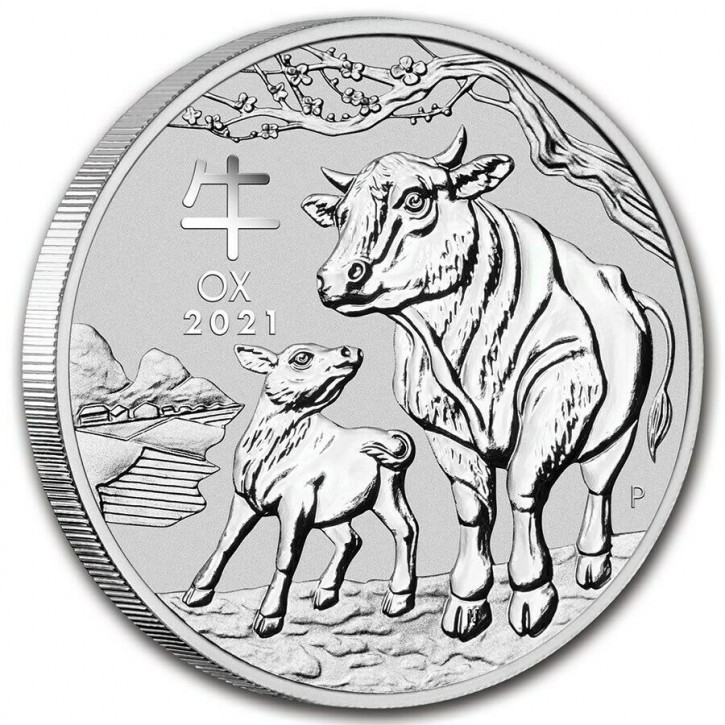 5 oz Silber Lunar Ochse / Ox III Perth Mint ( diff.besteuert nach §25a UStG )