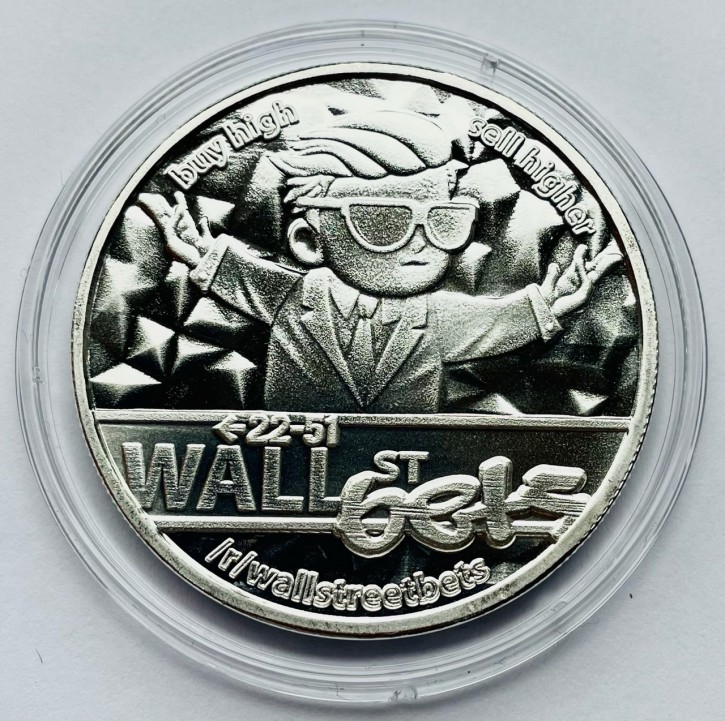 1 oz Silber Proof Wallstreetbets Patriotic Coins in Kapsel ( inkl. gültiger gesetzl. Mwst )