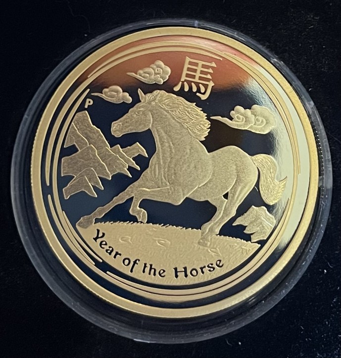 1 oz Gold Proof 2014 Pferd / Horse Perth Mint inkl. Box / COA