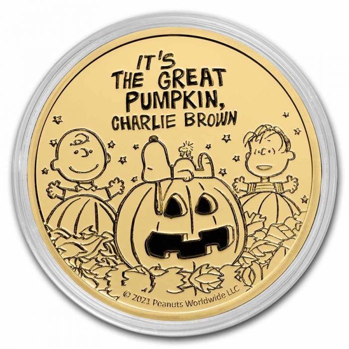1 oz Gold Charlie Brown & Snoopy Helloween in Kapsel und Box und COA- max. 100 Stk