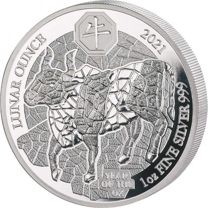 1 oz Silber Proof Ruanda 2021 " Lunar Ochse / Ox " inkl. COA - Auflage 1.000 ( inkl. gültiger gesetzl. Mwst )