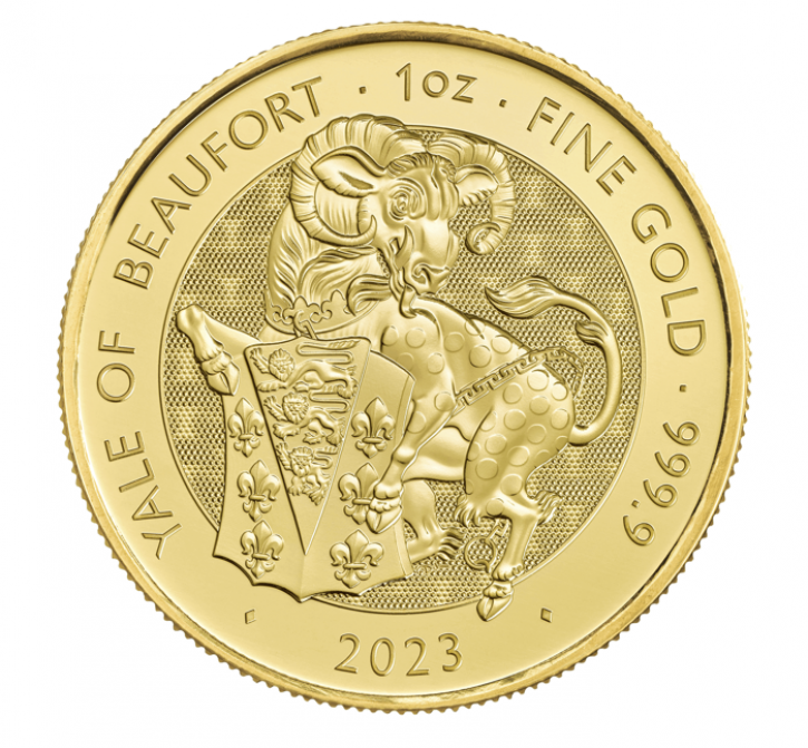 1 oz Gold Royal Mint / United Kingdom " Royal Tudor Beast Yale of Beaufort "