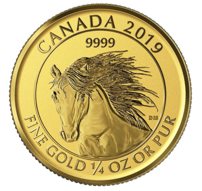 1/4 oz Gold Canada Reverse Proof Wildhorse ( Royal Canadian Mint )