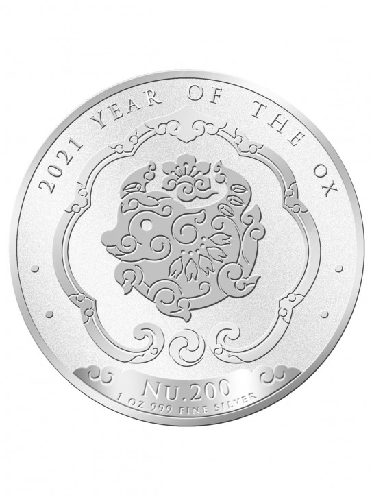 1 oz Silber Bhutan " Ox / Ochse 2021  "  ( diff.besteuert nach §25a UStG )
