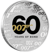 1 oz Silber MULTICOLOR Perth Mint 2022 60 Years James Bond 007 - max. Mintage 25.000 ( diff.besteuert nach §25a UStG )