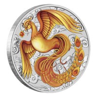 1 oz Silber Perth Mint Phoenix Red / Gold 2022 - 2te Ausgabe Chinese Myths and Legends series - max 5.000 ( diff.besteuert nach §25a UStG )