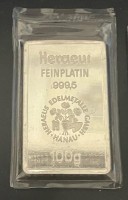 100 Gramm Platin Barren div Hersteller / LPPM zertifizierte Hersteller