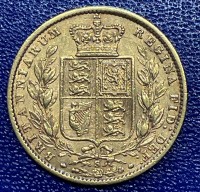 Sovereign - Victoria jung / 1873 / Mintmark S = Sydney Australia ( 7,32 Gramm Gold fein )