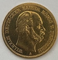 5 Mark Gold Preussen Wilhelm I - 1878 Prägestätte A ( 1,79 Gramm Gold fein )