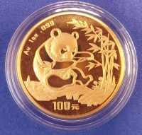 1 oz Gold China Panda 1994 in Kapsel