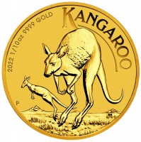 1/10 oz Gold Känguru 2022 in Kapsel