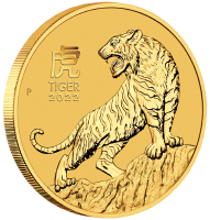 1/2 oz Gold Perth Mint " Lunar Tiger III 2022 " in Kapsel