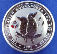 1 oz Silber Kookaburra 2001 " Privy Santa Claus " in Original Kapsel  max. Mintage 1.000 ( diff.besteuert nach §25a UStG )