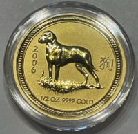 1/2 oz Gold Perth Mint Lunar Hund 2006 ( Serie I )