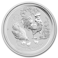 10 oz Silber Lunar II Hahn 2017 in Kapsel ( diff.besteuert nach §25a UStG )
