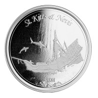 1 oz Silber St Kitts & Nevis Shipwreck in Kapsel 2021 - EC8 Serie ( diff.besteuert nach §25a UStG )