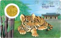 1/10 oz Gold Korea Tiger 2021 inkl. Card ( Komsco ) - max. 333