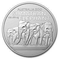 1 oz Silber Australien " Sumatra Elefant " in Kapsel 2022 - max. 25.000 Stk ( diff.besteuert nach §25a UStG )