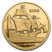 1 oz Gold British Virgin Islands " Santa Maria " Cameo - max. Mintage 100