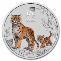 1 Kilogramm / 1000 Gramm Silber Color Lunar III Tiger 2022 in Kapsel ( diff.besteuert nach §25a UStG )