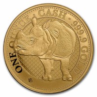 1 oz Gold St. Helena Rhino 2022 India Wildlife / Cash / inkl. Box & COA ( max 200 Stk )