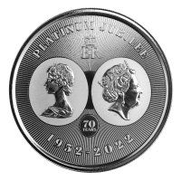 1 oz Silber Prooflike Cayman Islands 2022 " Platinum Jubilee 1952 - 2022  " Scottsdale Mint max. 7.000 ( diff.besteuert nach §25a UStG )