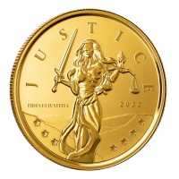 1 oz Gold Gibraltar 2022 " Lady Justice " Scottsdale Mint / in Kapsel