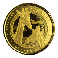 1 oz Gold Scottsdale Mint Äquatorialguinea Giraffe 2021 inkl. BOX / COA - max. 100 Auflage