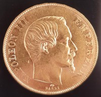 50 Francs Frankreich Napoleon III 1856 ( 14,53 Gramm Gold fein )