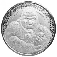1 oz Silber Kongo Gorilla / Silberrücken div. Jahre geprägt by Scottsdale Mint USA  ( diff.besteuert nach §25a UStG )