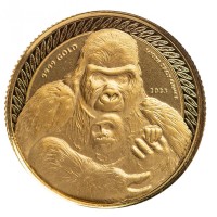 1/10 oz Gold Congo / Kongo 2023 " Gorilla " Scottsdale Mint / in Kapsel
