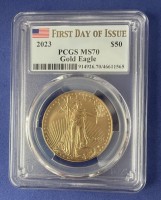 1 oz Gold PCGS MS70 USA Eagle  2023 - First Day of Issue