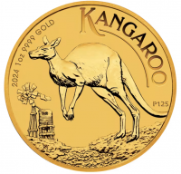1 oz Gold Känguru 2024 in Kapsel ( Charles Effigy  )