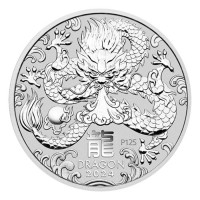 1/2 oz Silber Perth Mint Lunar Dragon / Drache 2024 in Kapsel ( diff-best. nach §25a UStG )