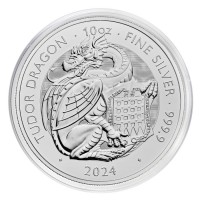 10 oz Silber Royal Mint / United Kingdom " Royal Tudor Beast Welsh Dragon " - max. 7380 outside GB  ( diff.besteuert nach §25a UStG )